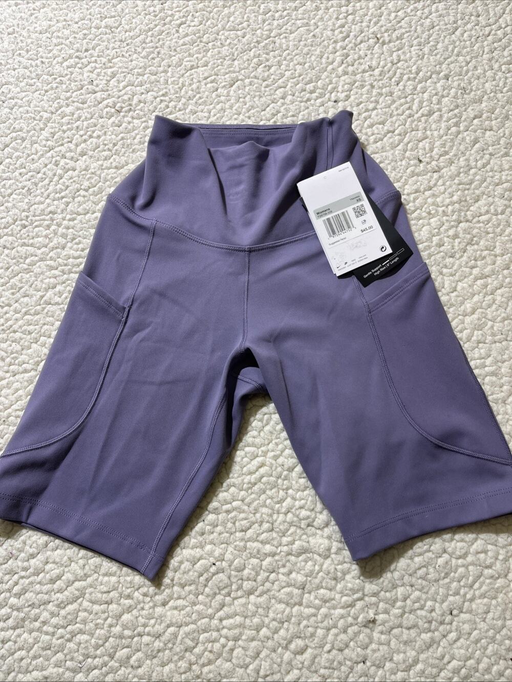 Nike One DRI-FIT Training Bike 7" Shorts Purple- Women's XS